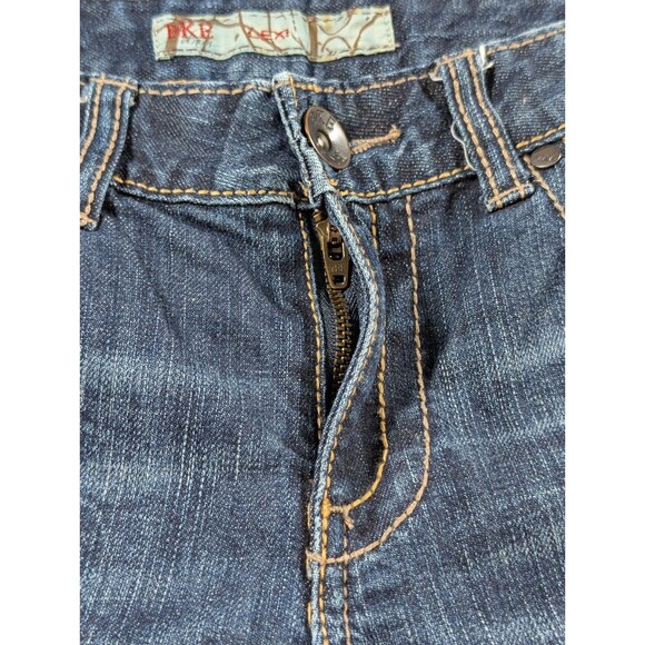 BKE Lexi Crop Jeans Womens 29 Blue Raw Hem Stretch Bling Buckle Denim Casual - Picture 4 of 10